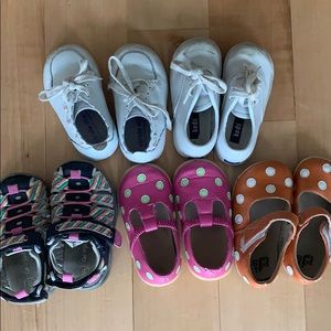 Lot of 5 toddler girl shoes